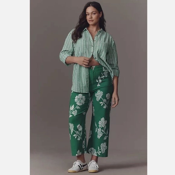 Anthropologie Maeve The Colette Magic Fabric Crop Wide-Leg Pants - Picture 5 of 8